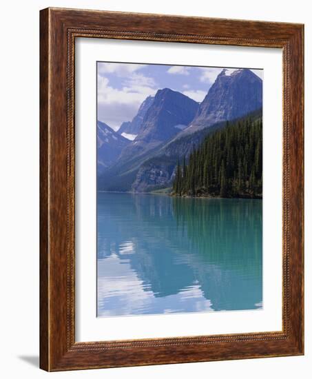 Mountains Reflected in Maligne Lake, Jasper National Park, UNESCO World Heritage Site, British Colu-Martin Child-Framed Photographic Print