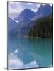 Mountains Reflected in Maligne Lake, Jasper National Park, UNESCO World Heritage Site, British Colu-Martin Child-Mounted Photographic Print