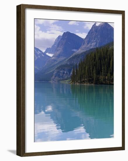 Mountains Reflected in Maligne Lake, Jasper National Park, UNESCO World Heritage Site, British Colu-Martin Child-Framed Photographic Print