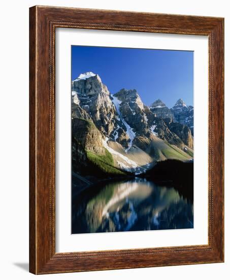 Mountains Reflected In Moraine Lake, Canada-David Nunuk-Framed Photographic Print