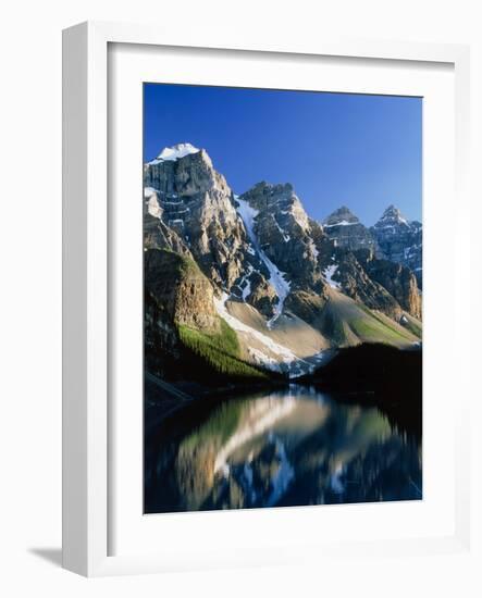 Mountains Reflected In Moraine Lake, Canada-David Nunuk-Framed Photographic Print