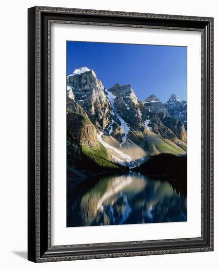 Mountains Reflected In Moraine Lake, Canada-David Nunuk-Framed Photographic Print