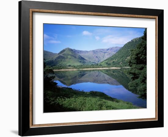 Mountains Reflected in Still Water of the Lake, Brothers Water, Lake District, Cumbria, England-David Hunter-Framed Photographic Print