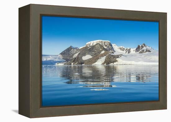 Mountains reflecting in glassy water of Hope Bay, Antarctica, Polar Regions-Michael Runkel-Framed Premier Image Canvas