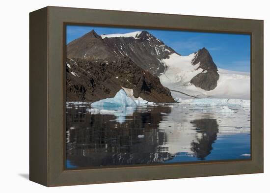 Mountains reflecting in glassy water of Hope Bay, Antarctica, Polar Regions-Michael Runkel-Framed Premier Image Canvas