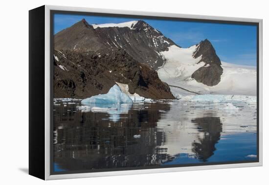 Mountains reflecting in glassy water of Hope Bay, Antarctica, Polar Regions-Michael Runkel-Framed Premier Image Canvas