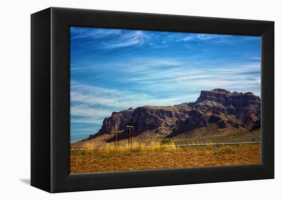 Mountains & Train Tracks Scottsdale Arizona-null-Framed Stretched Canvas