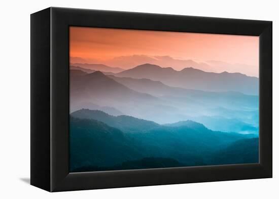 Mountains under Mist in the Morning Amazing Nature Scenery Form Kerala God's Own Country Tourism An-Sarath maroli-Framed Premier Image Canvas