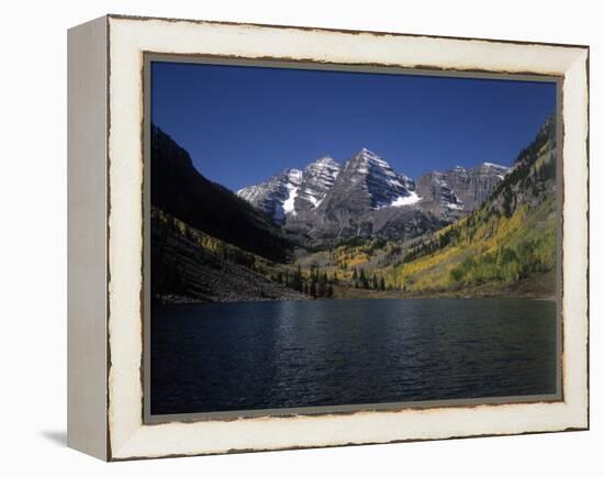 Mountains with Sky and Water, Maroon Bells, CO-Chris Rogers-Framed Premier Image Canvas