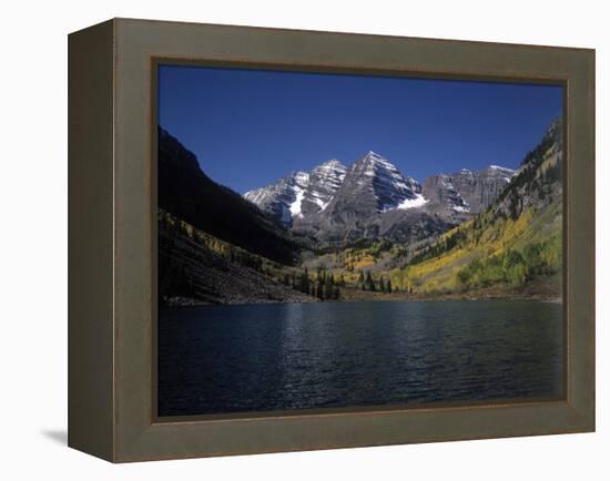 Mountains with Sky and Water, Maroon Bells, CO-Chris Rogers-Framed Premier Image Canvas