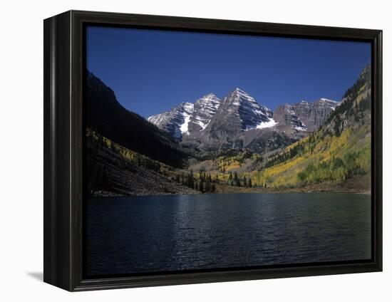 Mountains with Sky and Water, Maroon Bells, CO-Chris Rogers-Framed Premier Image Canvas