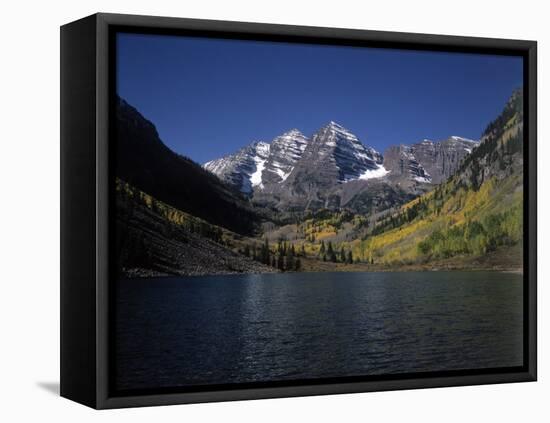 Mountains with Sky and Water, Maroon Bells, CO-Chris Rogers-Framed Premier Image Canvas