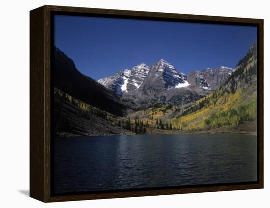 Mountains with Sky and Water, Maroon Bells, CO-Chris Rogers-Framed Premier Image Canvas