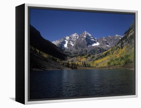 Mountains with Sky and Water, Maroon Bells, CO-Chris Rogers-Framed Premier Image Canvas