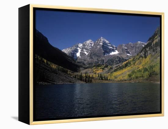 Mountains with Sky and Water, Maroon Bells, CO-Chris Rogers-Framed Premier Image Canvas