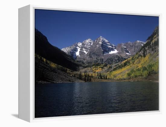 Mountains with Sky and Water, Maroon Bells, CO-Chris Rogers-Framed Premier Image Canvas