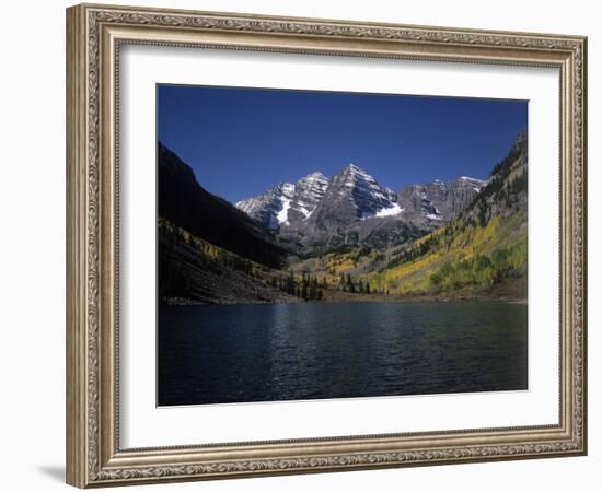 Mountains with Sky and Water, Maroon Bells, CO-Chris Rogers-Framed Photographic Print