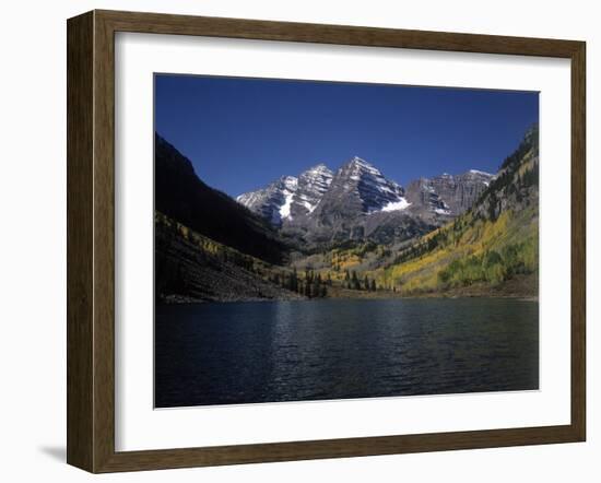 Mountains with Sky and Water, Maroon Bells, CO-Chris Rogers-Framed Photographic Print