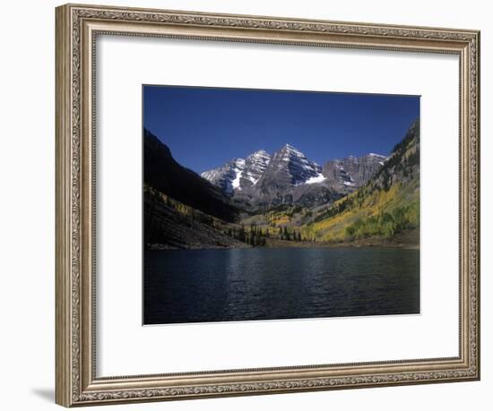 Mountains with Sky and Water, Maroon Bells, CO-Chris Rogers-Framed Photographic Print