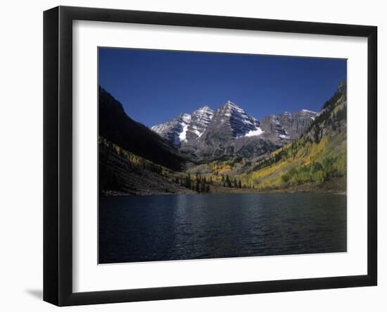 Mountains with Sky and Water, Maroon Bells, CO-Chris Rogers-Framed Photographic Print