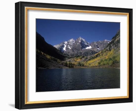 Mountains with Sky and Water, Maroon Bells, CO-Chris Rogers-Framed Photographic Print