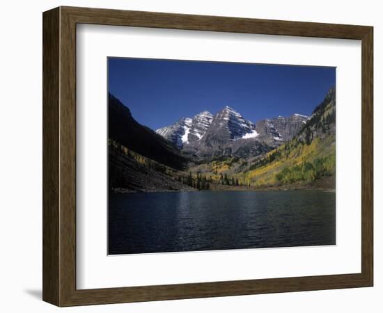 Mountains with Sky and Water, Maroon Bells, CO-Chris Rogers-Framed Photographic Print