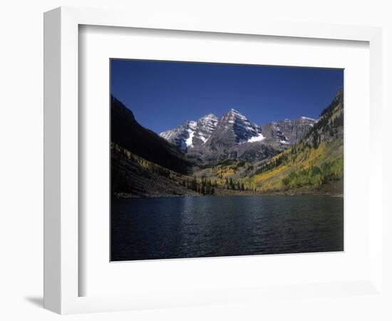 Mountains with Sky and Water, Maroon Bells, CO-Chris Rogers-Framed Photographic Print