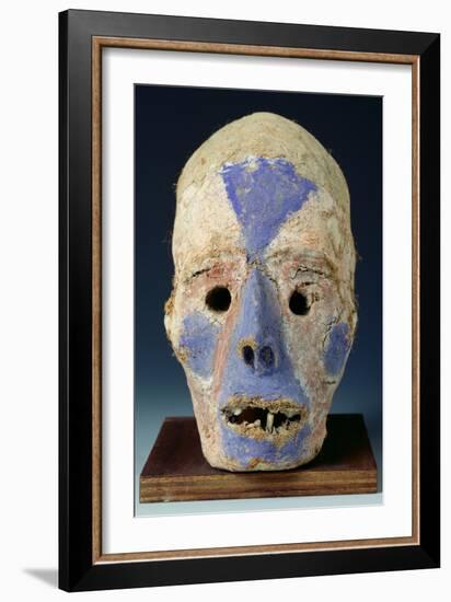 Mounted Head Representing Death, from Vanuatu, 11th-19th Century (Painted Clay)-null-Framed Giclee Print