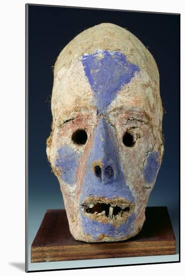 Mounted Head Representing Death, from Vanuatu, 11th-19th Century (Painted Clay)-null-Mounted Giclee Print