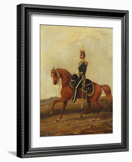 Mounted Officer of 13th Hussars in Full Dress, 19th Century-Henry Thomas Alken-Framed Giclee Print