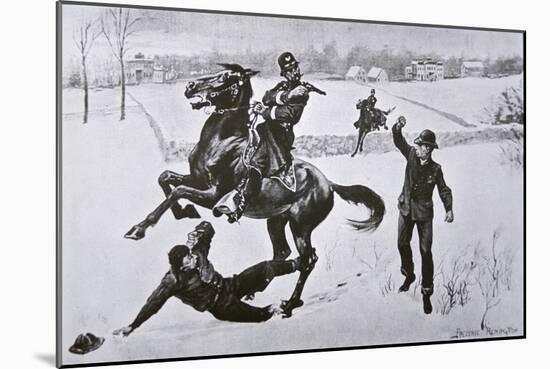 Mounted Police Arresting Burglars in Upstate New York, c.1880-Frederic Sackrider Remington-Mounted Giclee Print