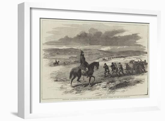 Mounted Policeman for the Crimea, Soldiers Dragging Stores to the Camp-null-Framed Giclee Print