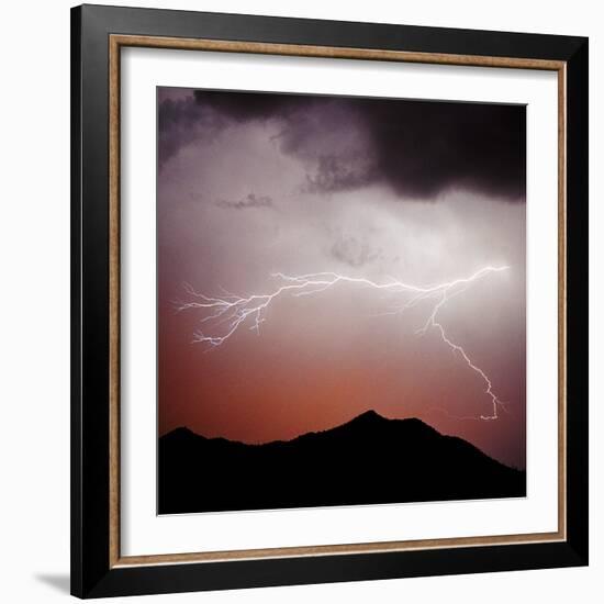 Mountian Lightning Sq-Douglas Taylor-Framed Photographic Print