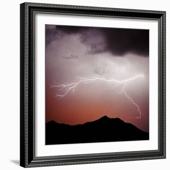 Mountian Lightning Sq-Douglas Taylor-Framed Photographic Print