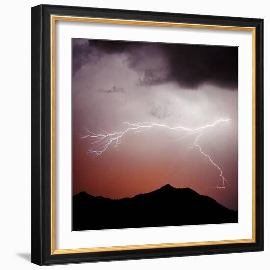 Mountian Lightning Sq-Douglas Taylor-Framed Photographic Print