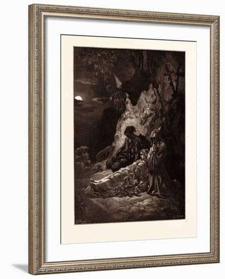 Mourning by Moonlight-Gustave Dore-Framed Giclee Print