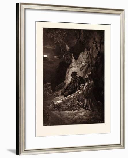 Mourning by Moonlight-Gustave Dore-Framed Giclee Print