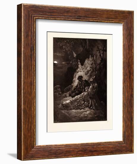 Mourning by Moonlight-Gustave Dore-Framed Giclee Print