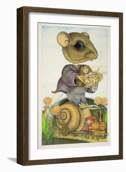 Mouse and Doll on a Snail Train-Wayne Anderson-Framed Giclee Print