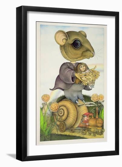 Mouse and Doll on a Snail Train-Wayne Anderson-Framed Giclee Print