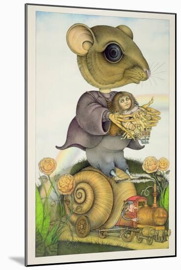Mouse and Doll on a Snail Train-Wayne Anderson-Mounted Giclee Print