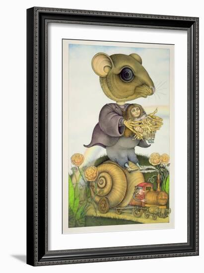 Mouse and Doll on a Snail Train-Wayne Anderson-Framed Giclee Print