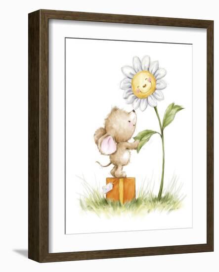 Mouse and Flower-MAKIKO-Framed Giclee Print