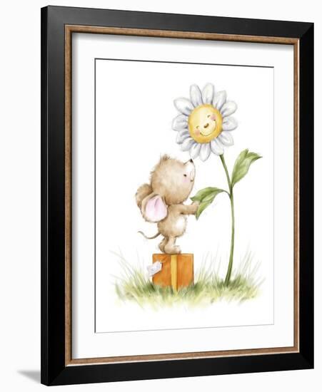 Mouse and Flower-MAKIKO-Framed Giclee Print