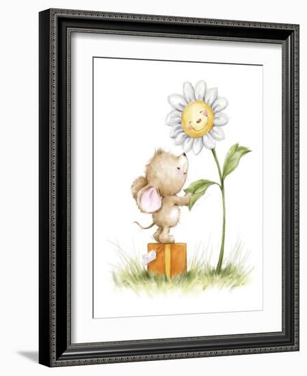 Mouse and Flower-MAKIKO-Framed Giclee Print