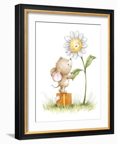 Mouse and Flower-MAKIKO-Framed Giclee Print
