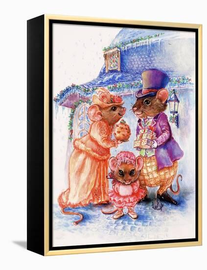 Mouse Christmas Gifts-Judy Mastrangelo-Framed Premier Image Canvas