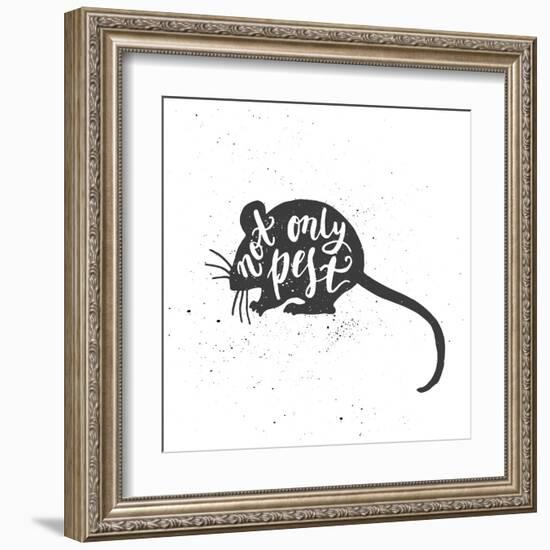 Mouse Lettering Poster-zapolzun-Framed Art Print