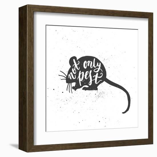 Mouse Lettering Poster-zapolzun-Framed Art Print