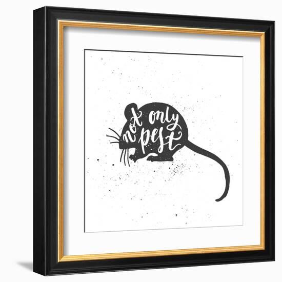 Mouse Lettering Poster-zapolzun-Framed Art Print